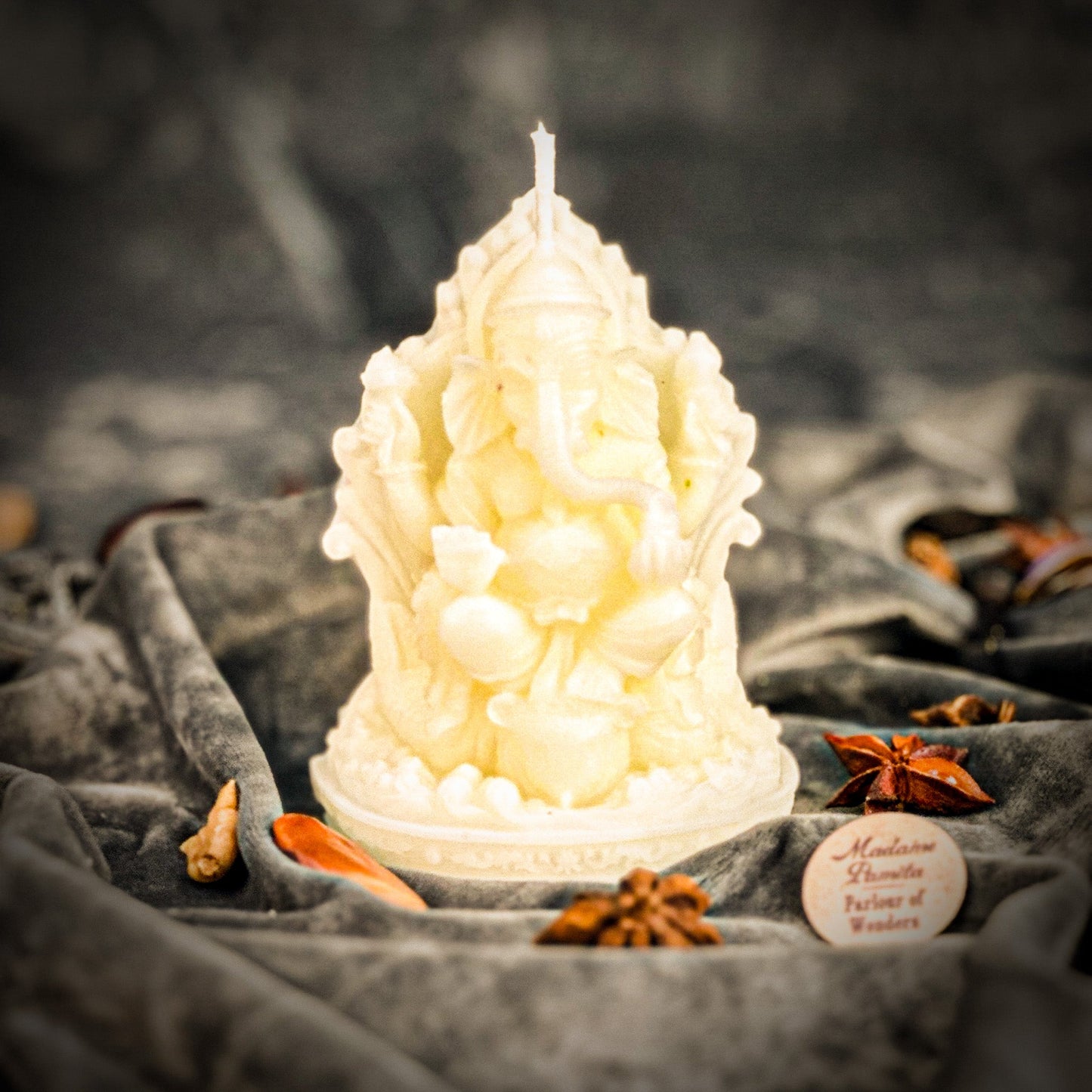 Beeswax Ganesha Spell Candle - Obstacle Removal & Success Magic