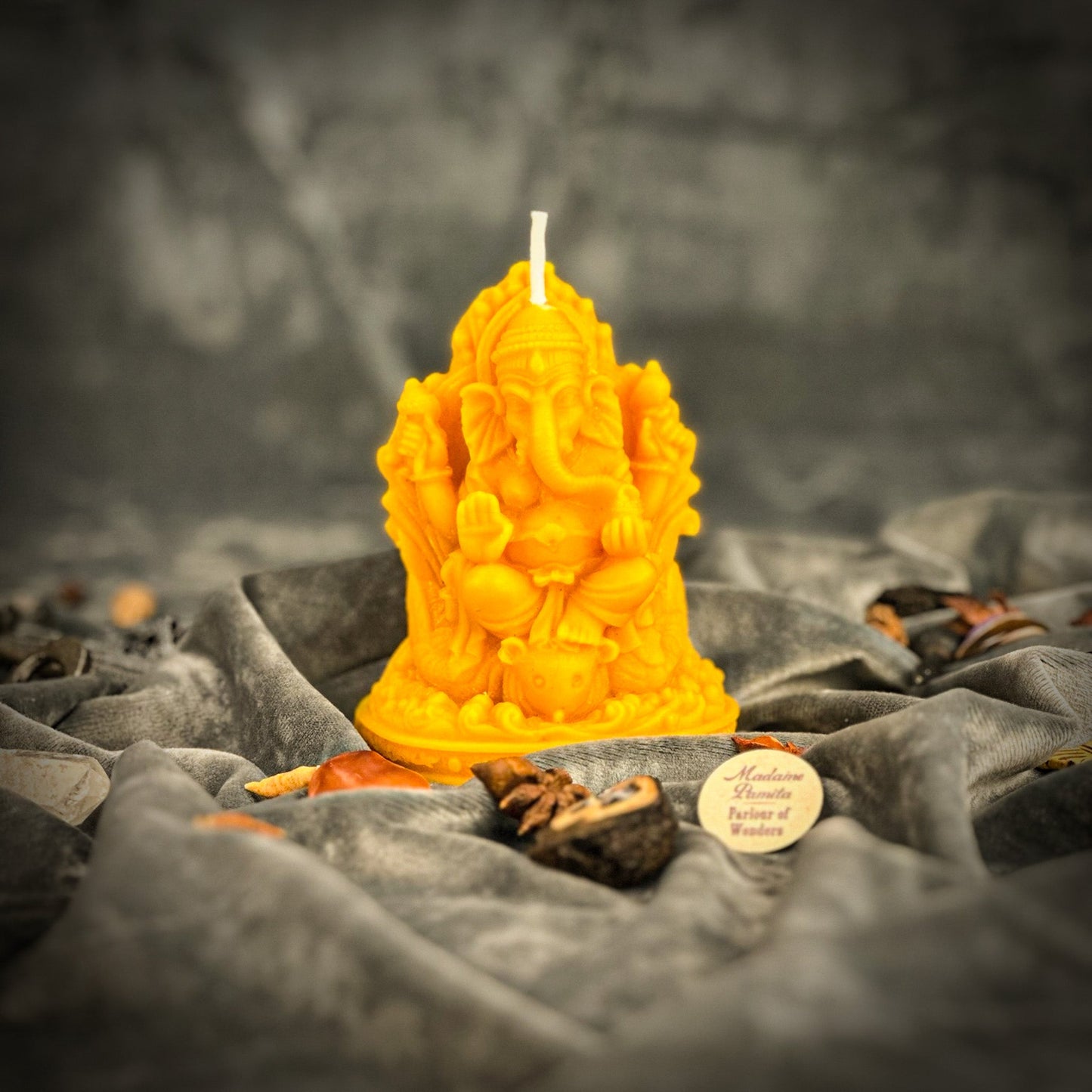 Beeswax Ganesha Spell Candle - Obstacle Removal & Success Magic