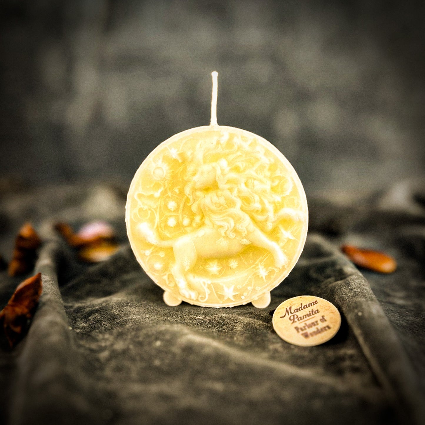 Beeswax Leo Lion Zodiac Spell Candle - Northern Magick Supplies