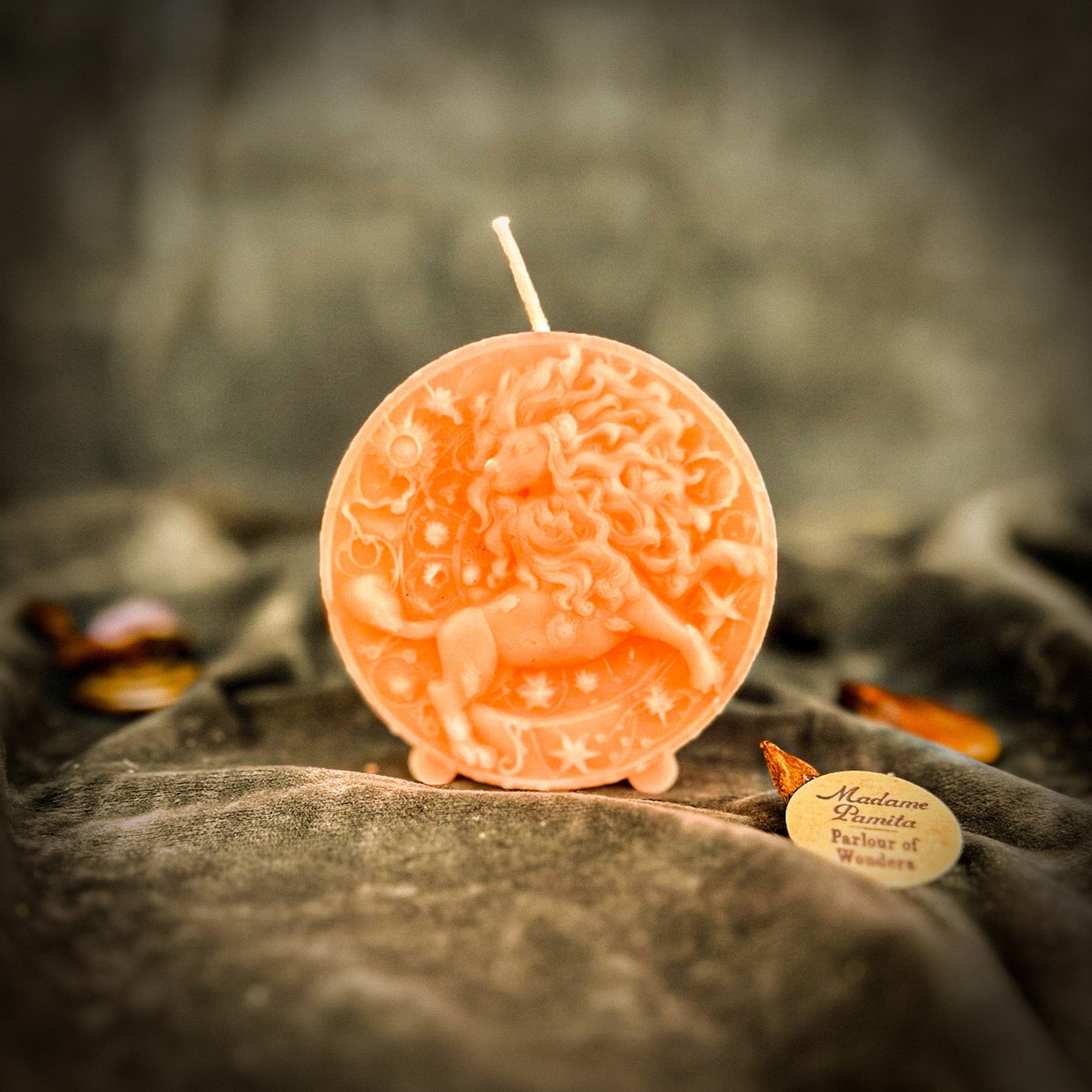 Beeswax Leo Lion Zodiac Spell Candle - Northern Magick Supplies