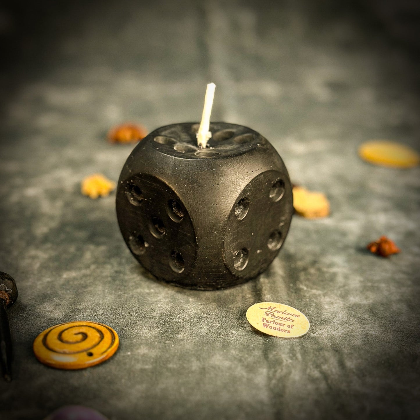 Beeswax Lucky Dice Spell Candle - Northern Magick Supplies