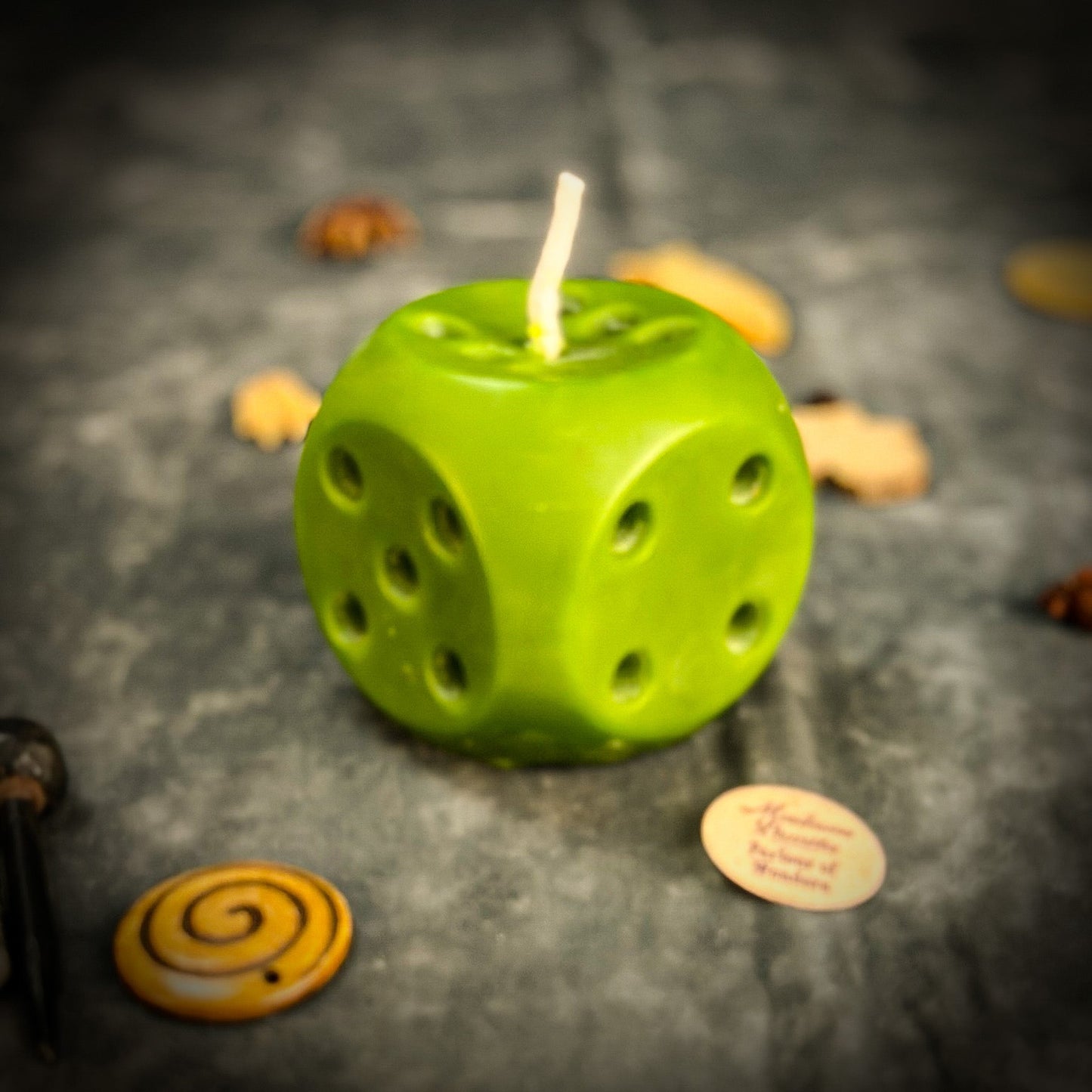 Beeswax Lucky Dice Spell Candle - Northern Magick Supplies