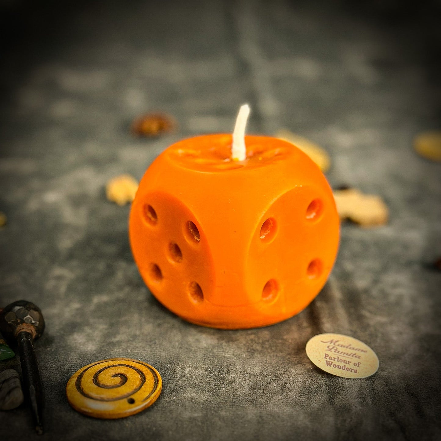 Beeswax Lucky Dice Spell Candle - Northern Magick Supplies