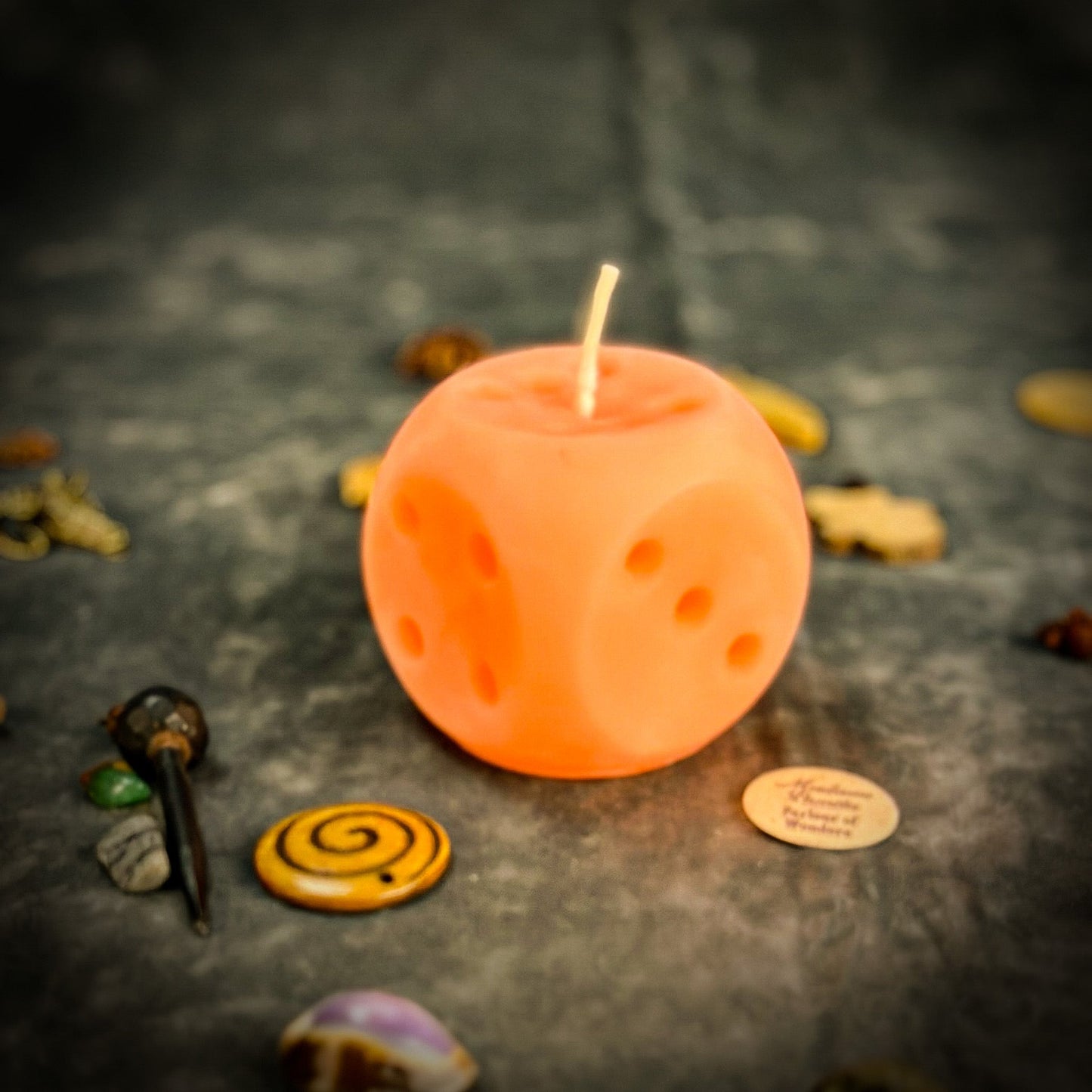 Beeswax Lucky Dice Spell Candle - Northern Magick Supplies