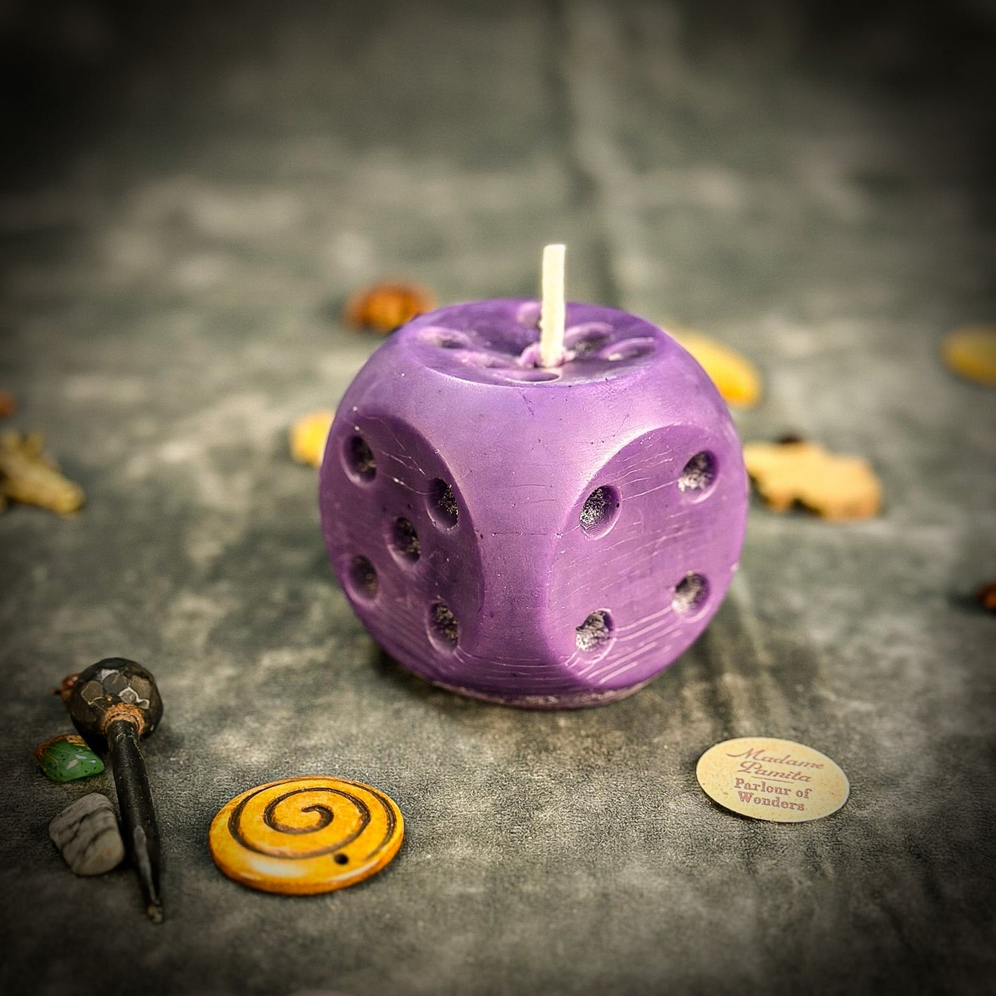 Beeswax Lucky Dice Spell Candle - Northern Magick Supplies