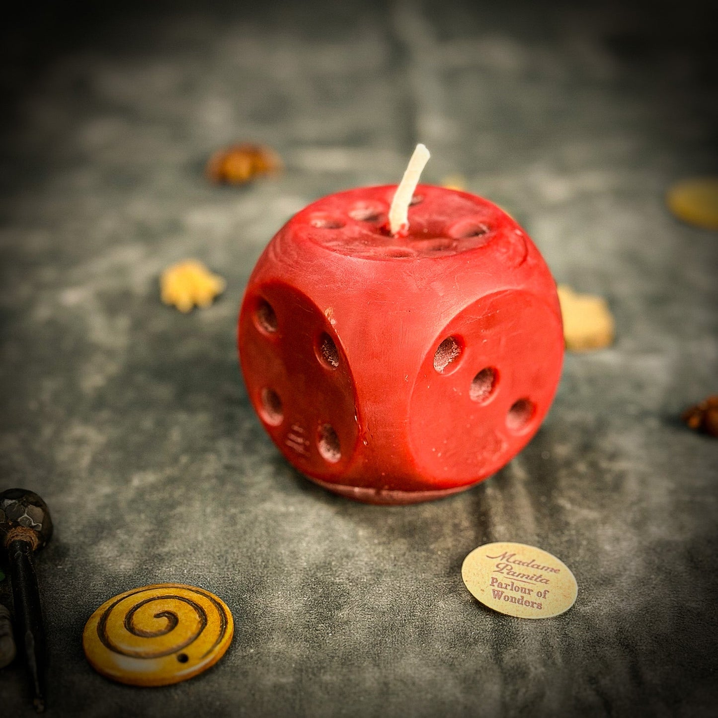 Beeswax Lucky Dice Spell Candle - Northern Magick Supplies