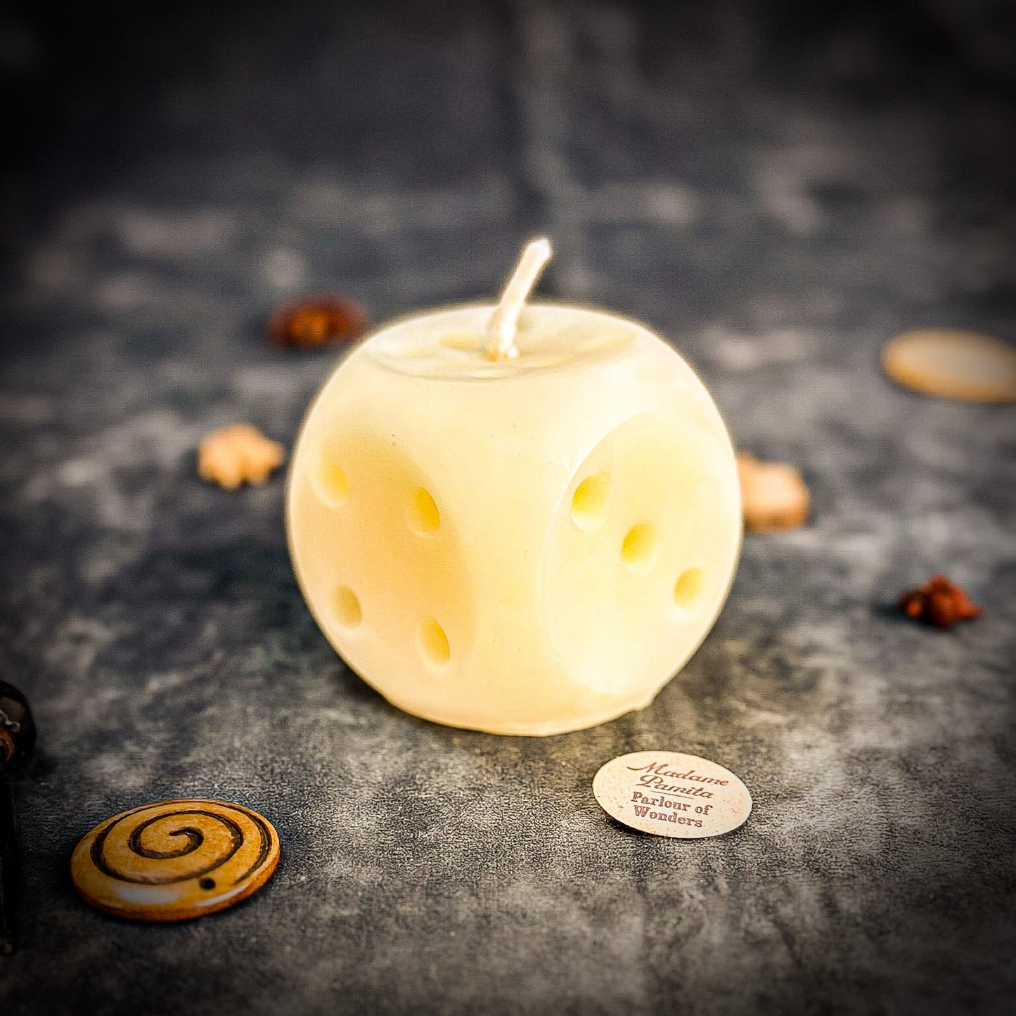 Beeswax Lucky Dice Spell Candle - Northern Magick Supplies