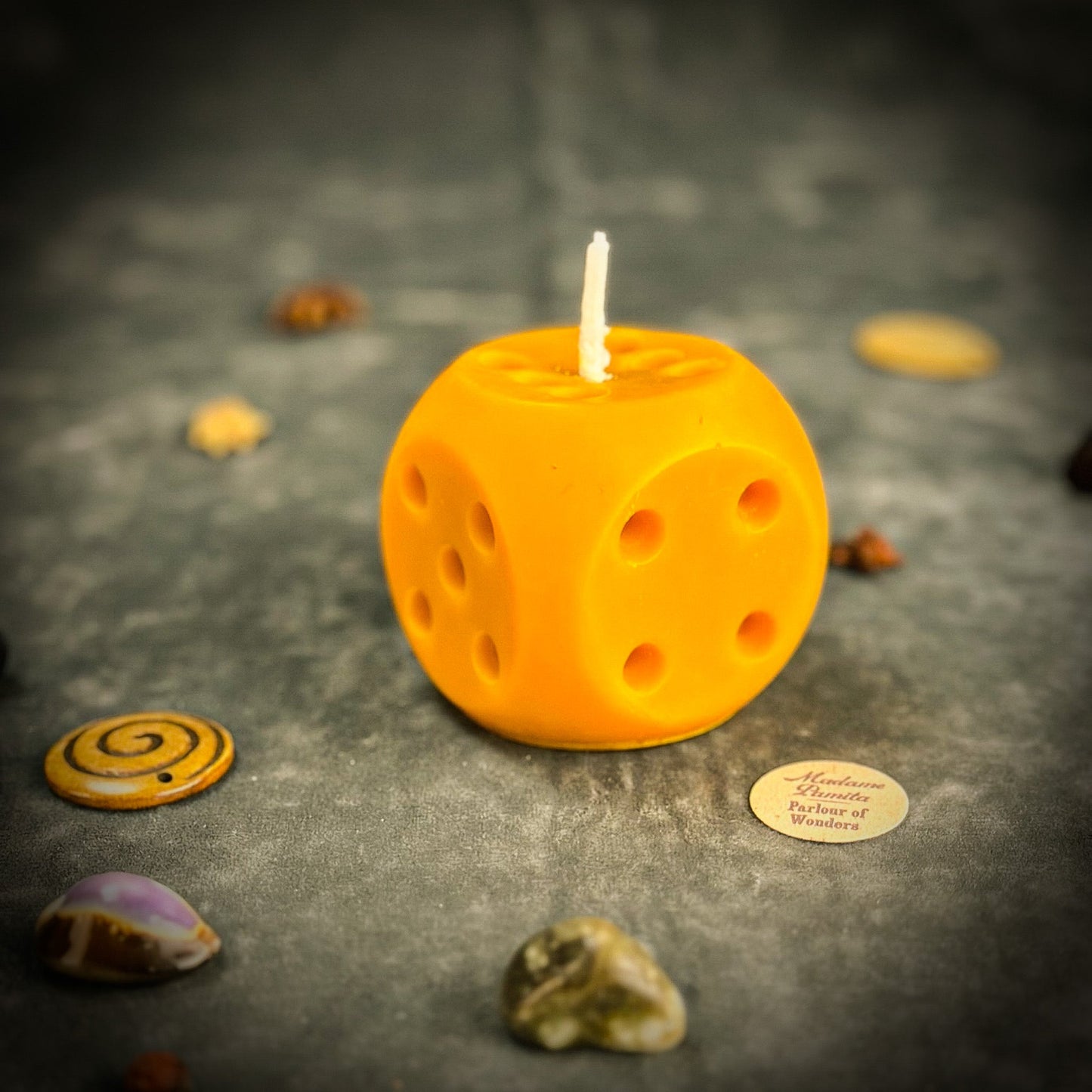 Beeswax Lucky Dice Spell Candle - Northern Magick Supplies