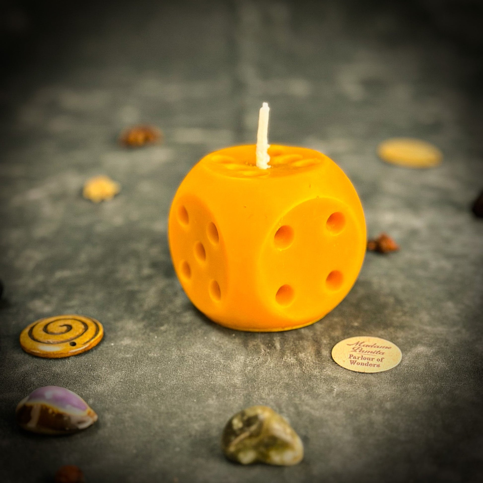 Beeswax Lucky Dice Spell Candle - Northern Magick Supplies