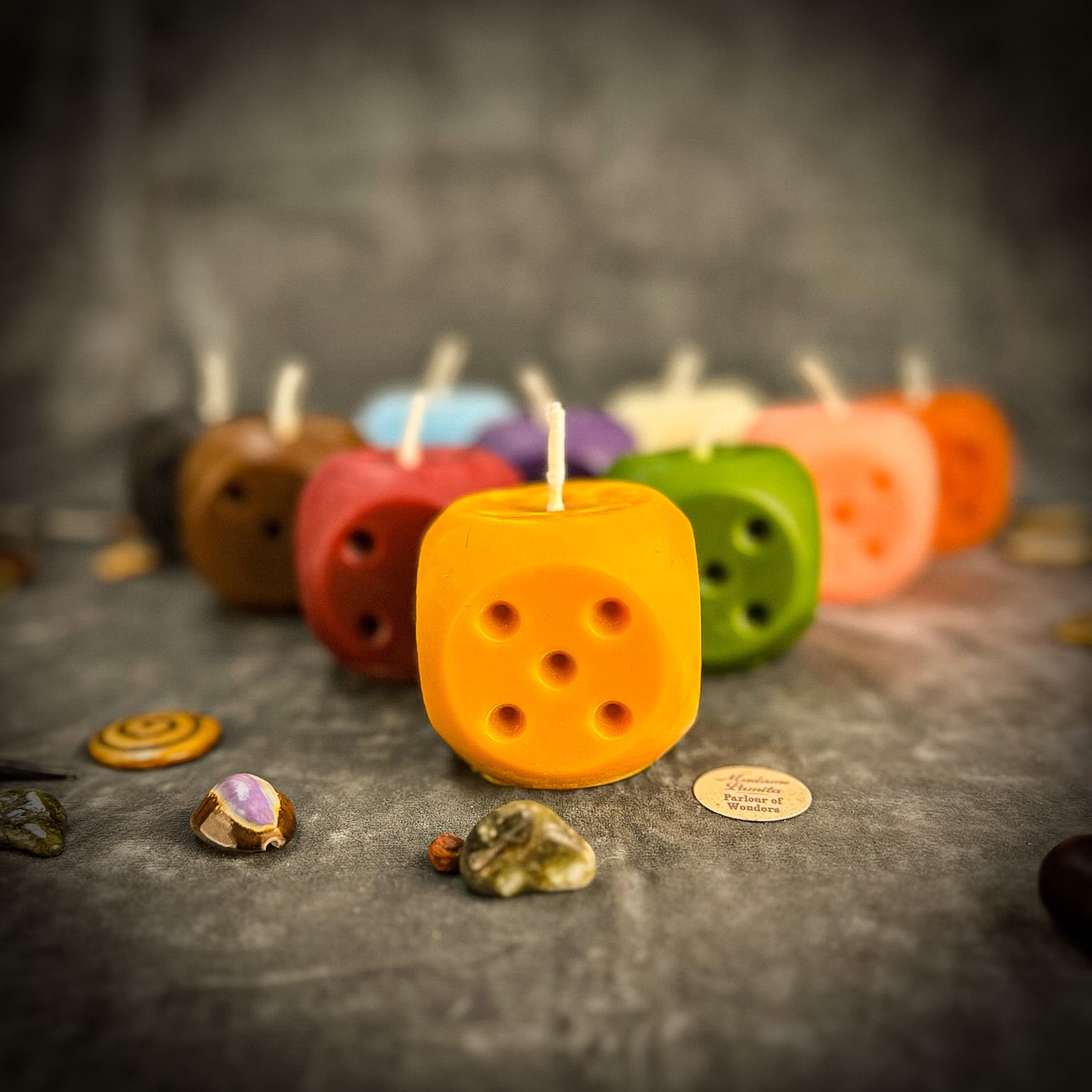 Beeswax Lucky Dice Spell Candle - Northern Magick Supplies