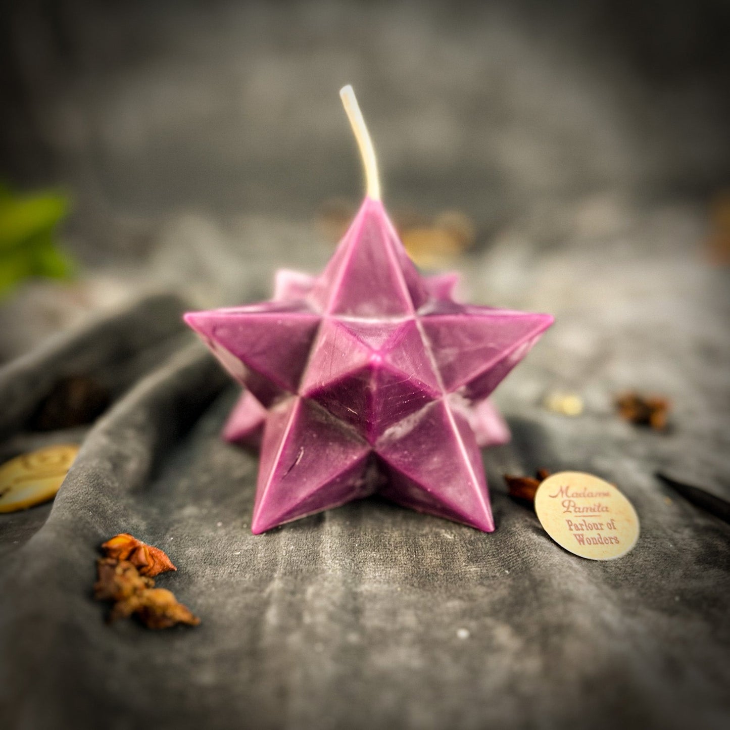 Beeswax Pentagram Merkaba Protection Spell Candle - Northern Magick Supplies