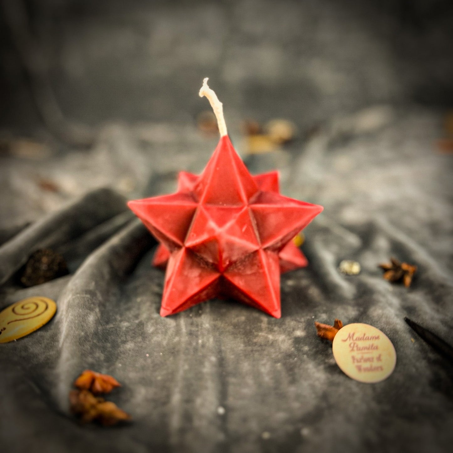 Beeswax Pentagram Merkaba Protection Spell Candle - Northern Magick Supplies