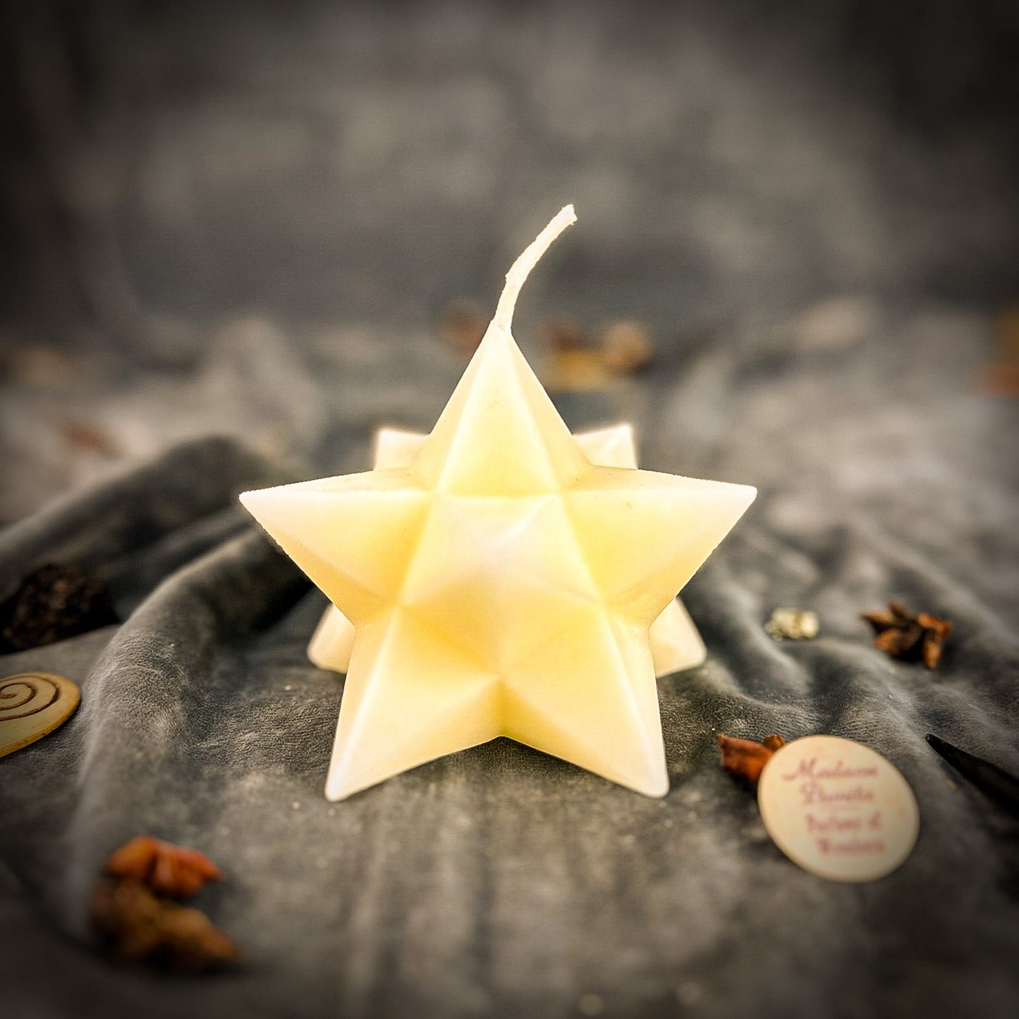 Beeswax Pentagram Merkaba Protection Spell Candle - Northern Magick Supplies