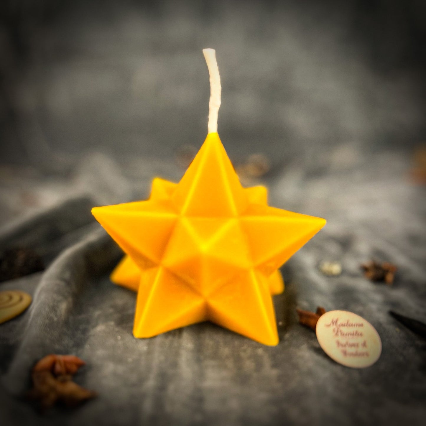 Beeswax Pentagram Merkaba Protection Spell Candle - Northern Magick Supplies