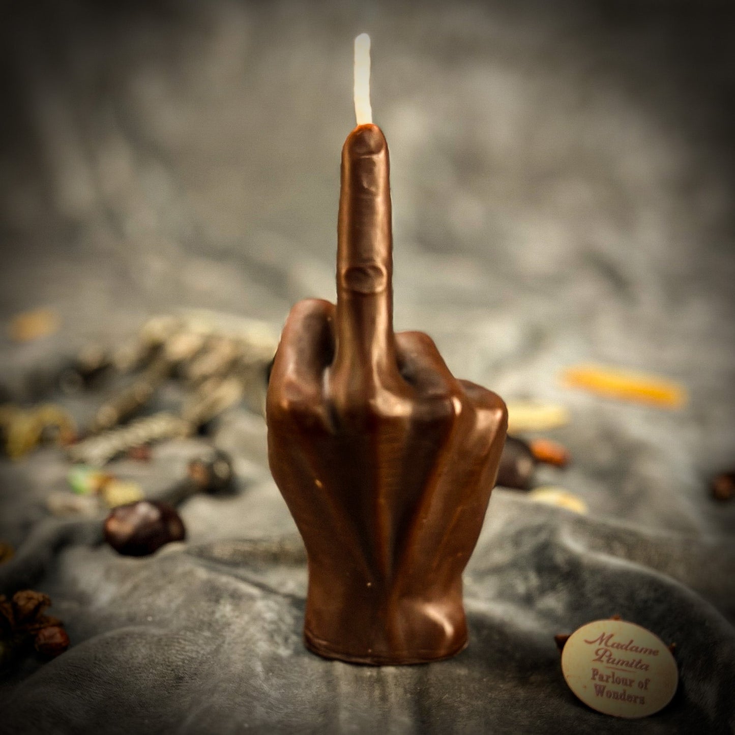 Beeswax Middle Finger Spell Candle - Banishing, Boundaries & Empowerment