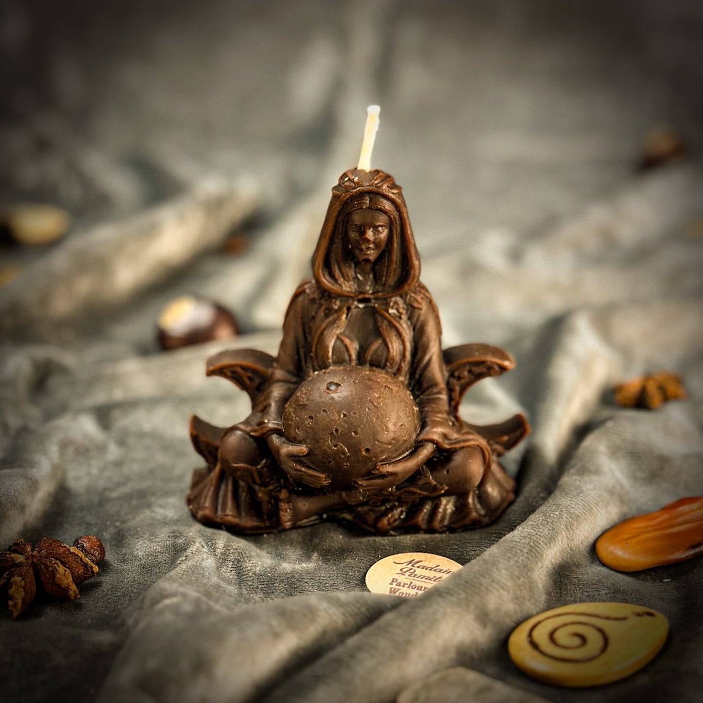 Beeswax Moon Goddess Spell Candle - Lunar Magic & Divine Feminine Energy - Northern Magick Supplies