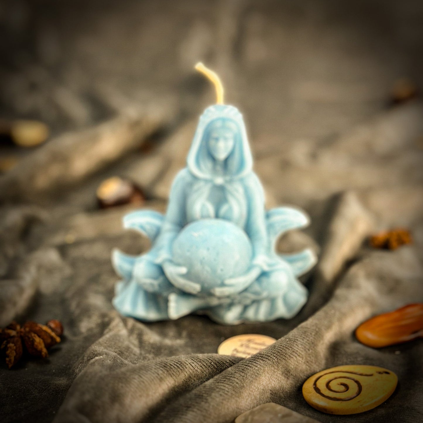 Beeswax Moon Goddess Spell Candle - Lunar Magic & Divine Feminine Energy - Northern Magick Supplies
