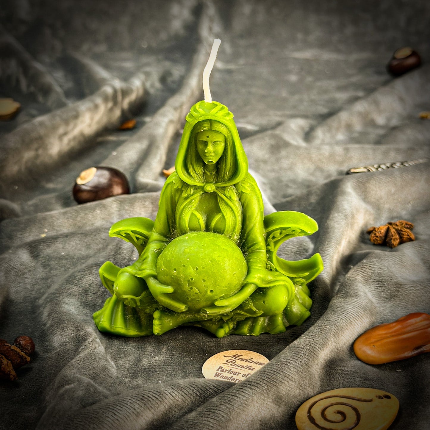 Beeswax Moon Goddess Spell Candle - Lunar Magic & Divine Feminine Energy - Northern Magick Supplies