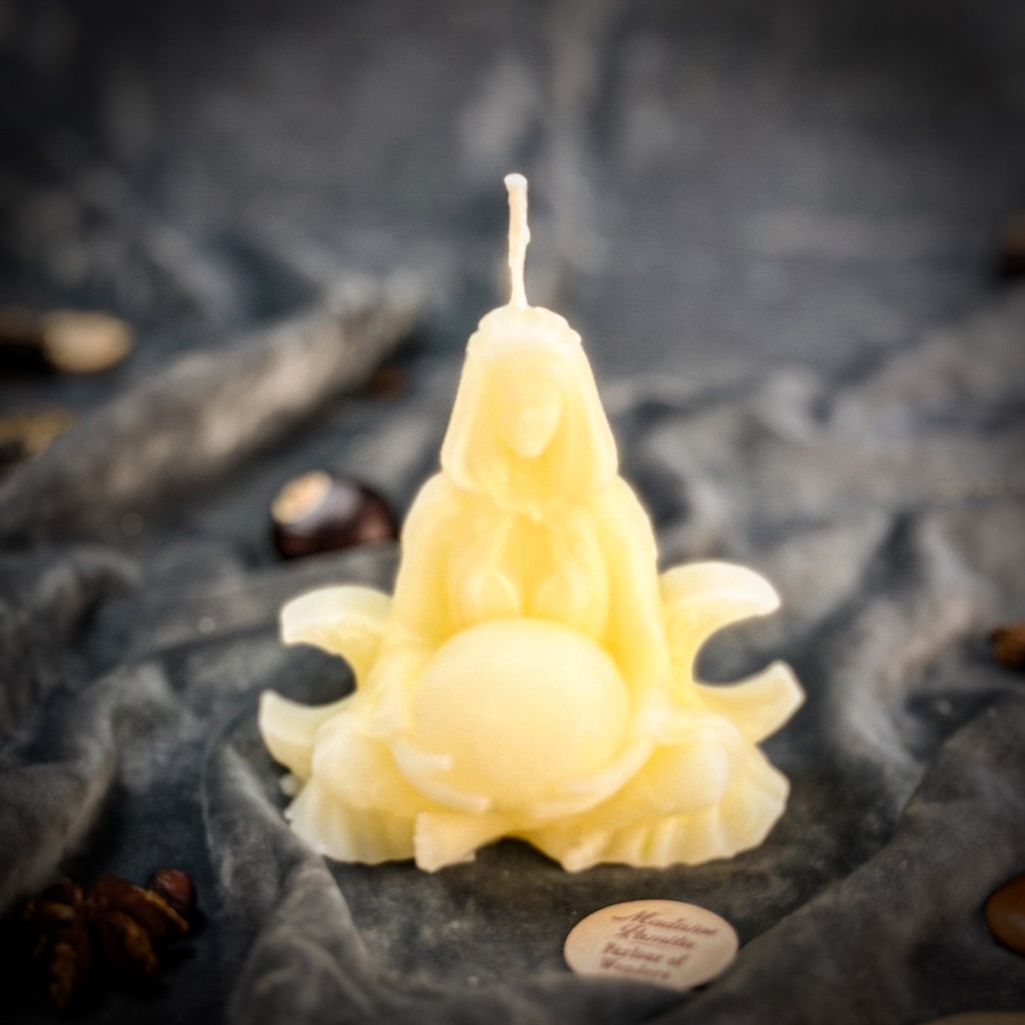 Beeswax Moon Goddess Spell Candle - Lunar Magic & Divine Feminine Energy - Northern Magick Supplies
