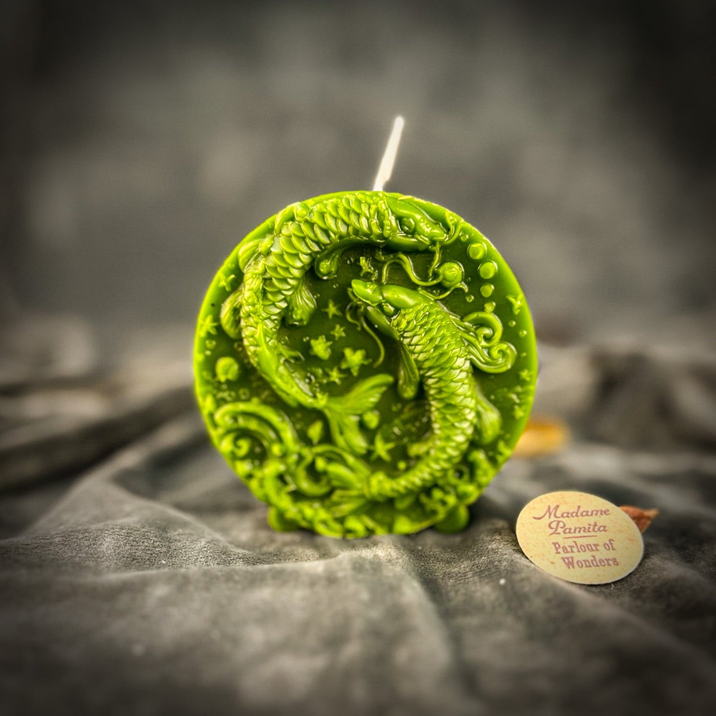 Beeswax Pisces Fish Zodiac Spell Candle - Intuition, Compassion & Dreams