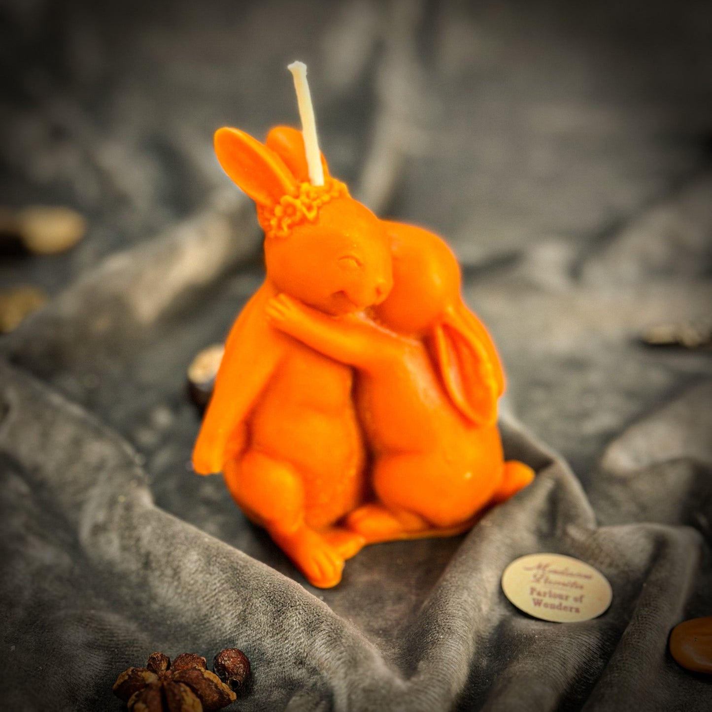 Beeswax Rabbit Rabbit Spell Candle - Good Luck & New Beginnings