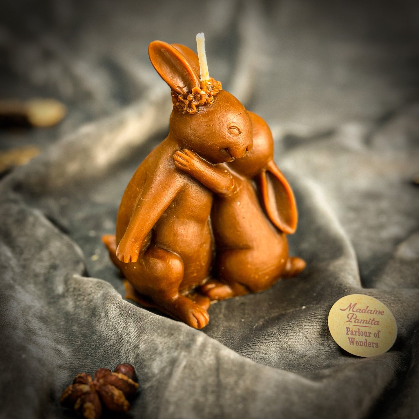 Beeswax Rabbit Rabbit Spell Candle - Good Luck & New Beginnings