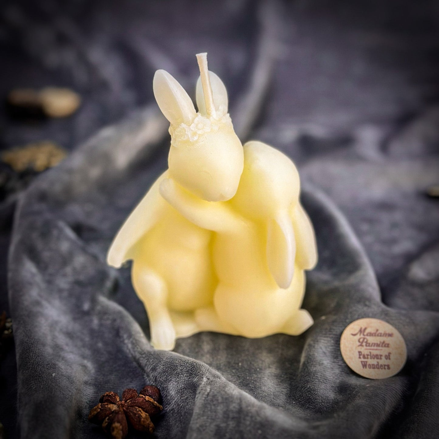 Beeswax Rabbit Rabbit Spell Candle - Good Luck & New Beginnings