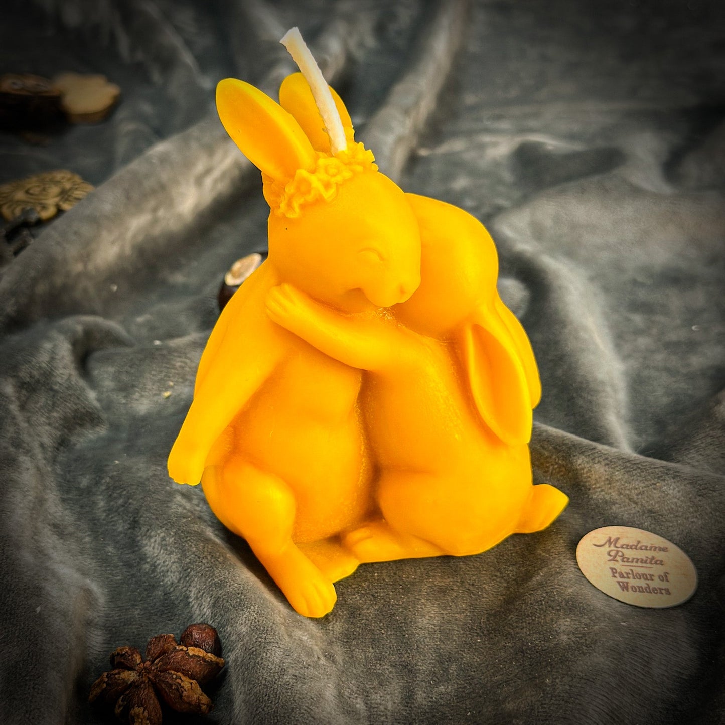 Beeswax Rabbit Rabbit Spell Candle - Good Luck & New Beginnings