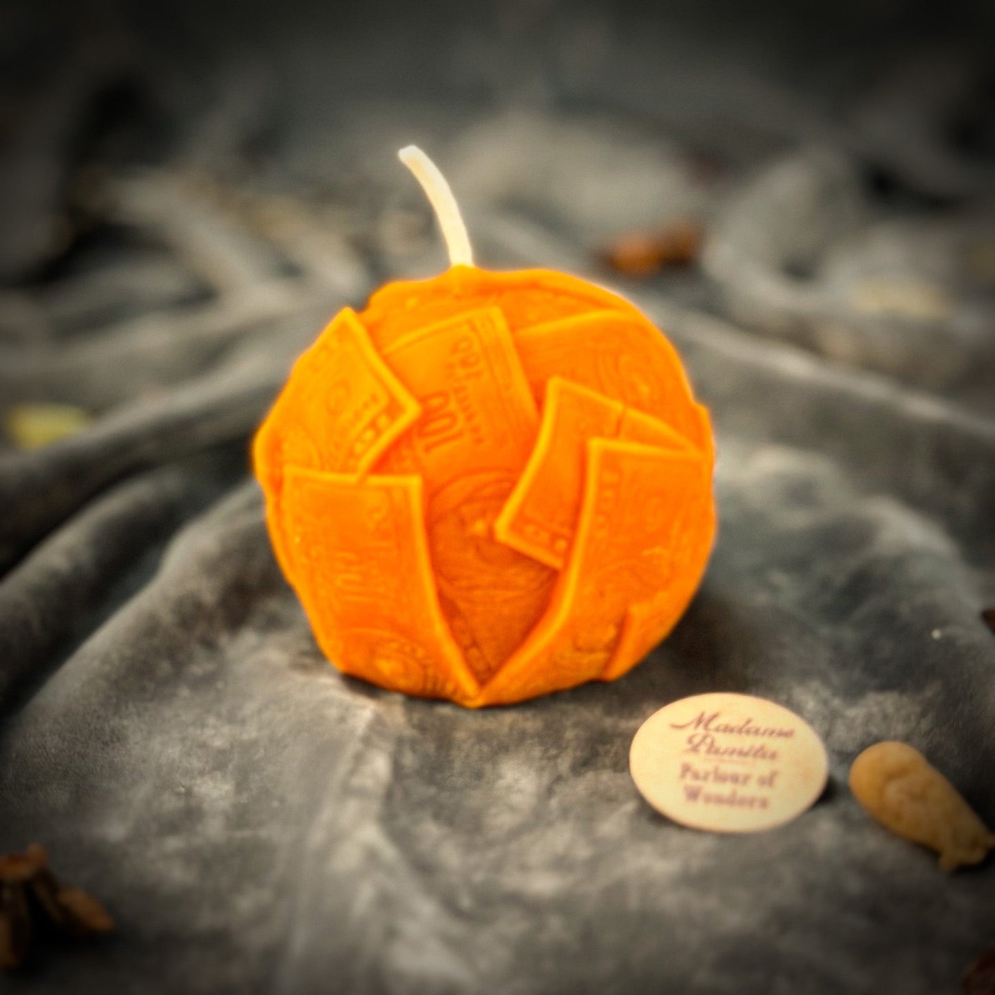 Beeswax Rolling in Dough Spell Candle - Luxury Wealth & Opulent Abundance