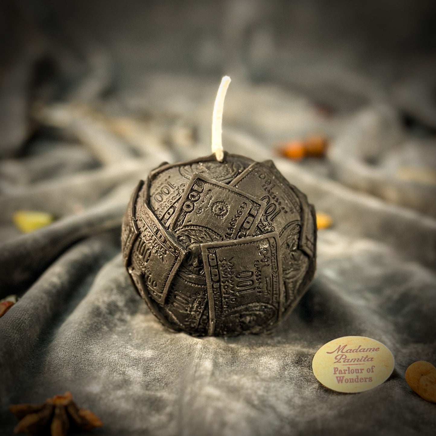 Beeswax Rolling in Dough Spell Candle - Luxury Wealth & Opulent Abundance