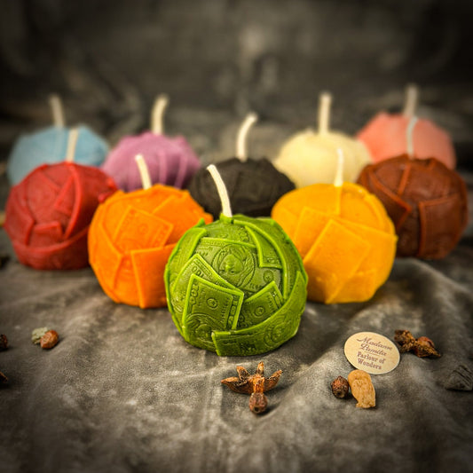 Beeswax Rolling in Dough Money Spell Candle - Northern Magick Supplies