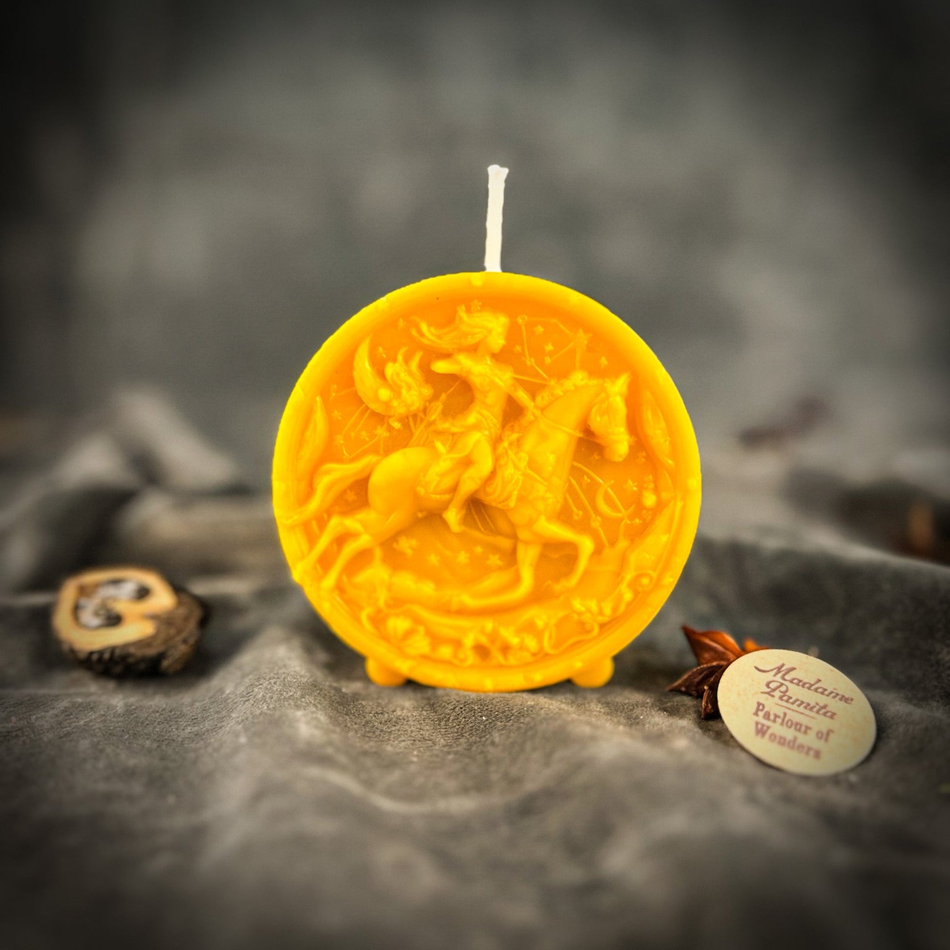 Beeswax Sagittarius Archer Zodiac Spell Candle - Northern Magick Supplies