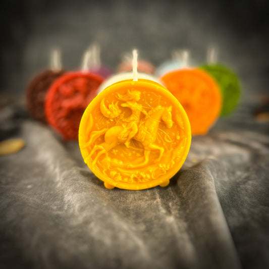 Beeswax Sagittarius Archer Zodiac Spell Candle - Northern Magick Supplies
