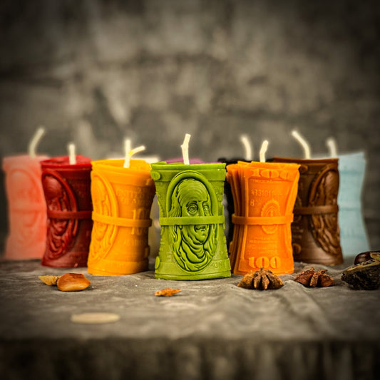 Beeswax Pay Me Spell Candle - Northern Magick Supplies