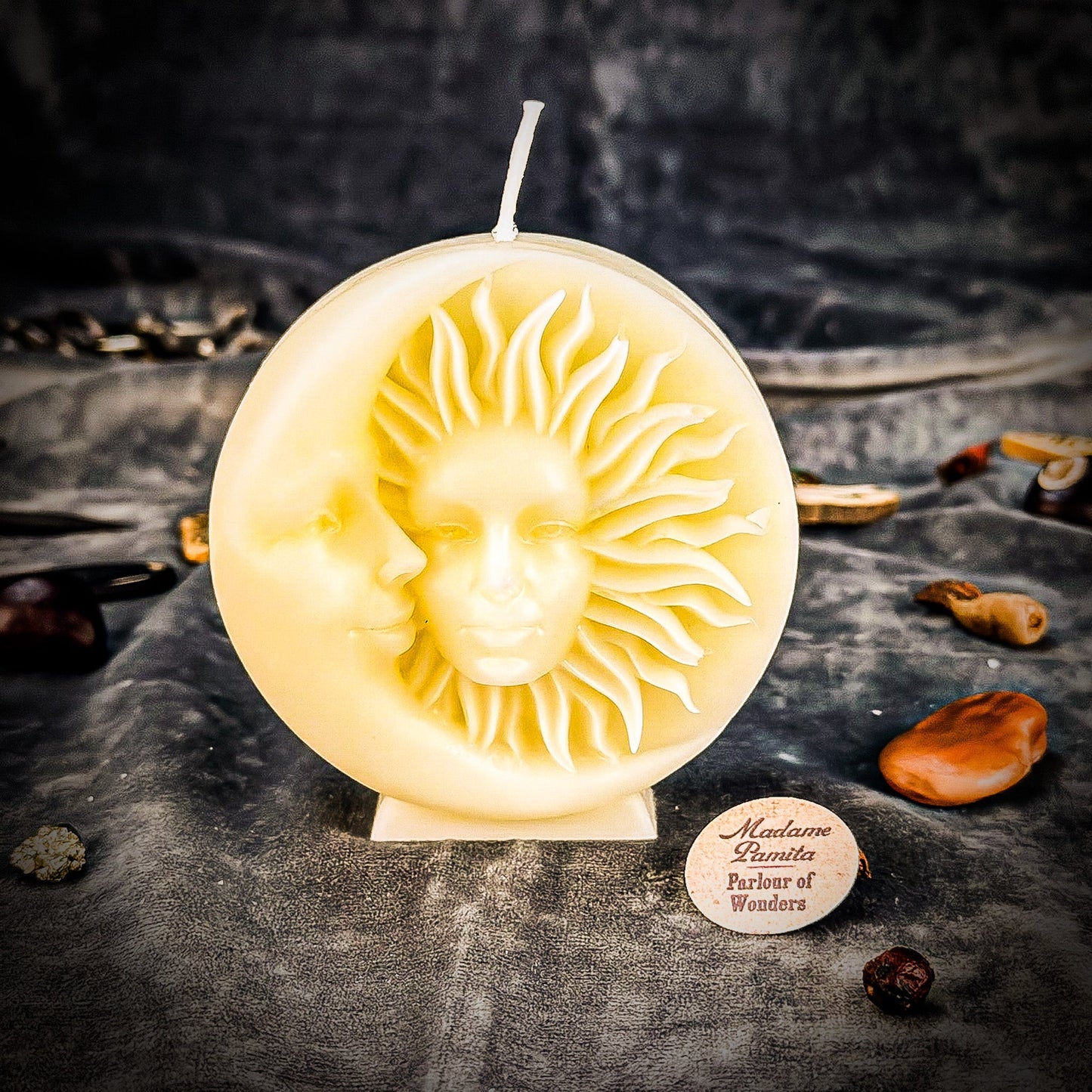 Beeswax Equinox and Solstice Spell Candle - Seasonal Magic & Balance