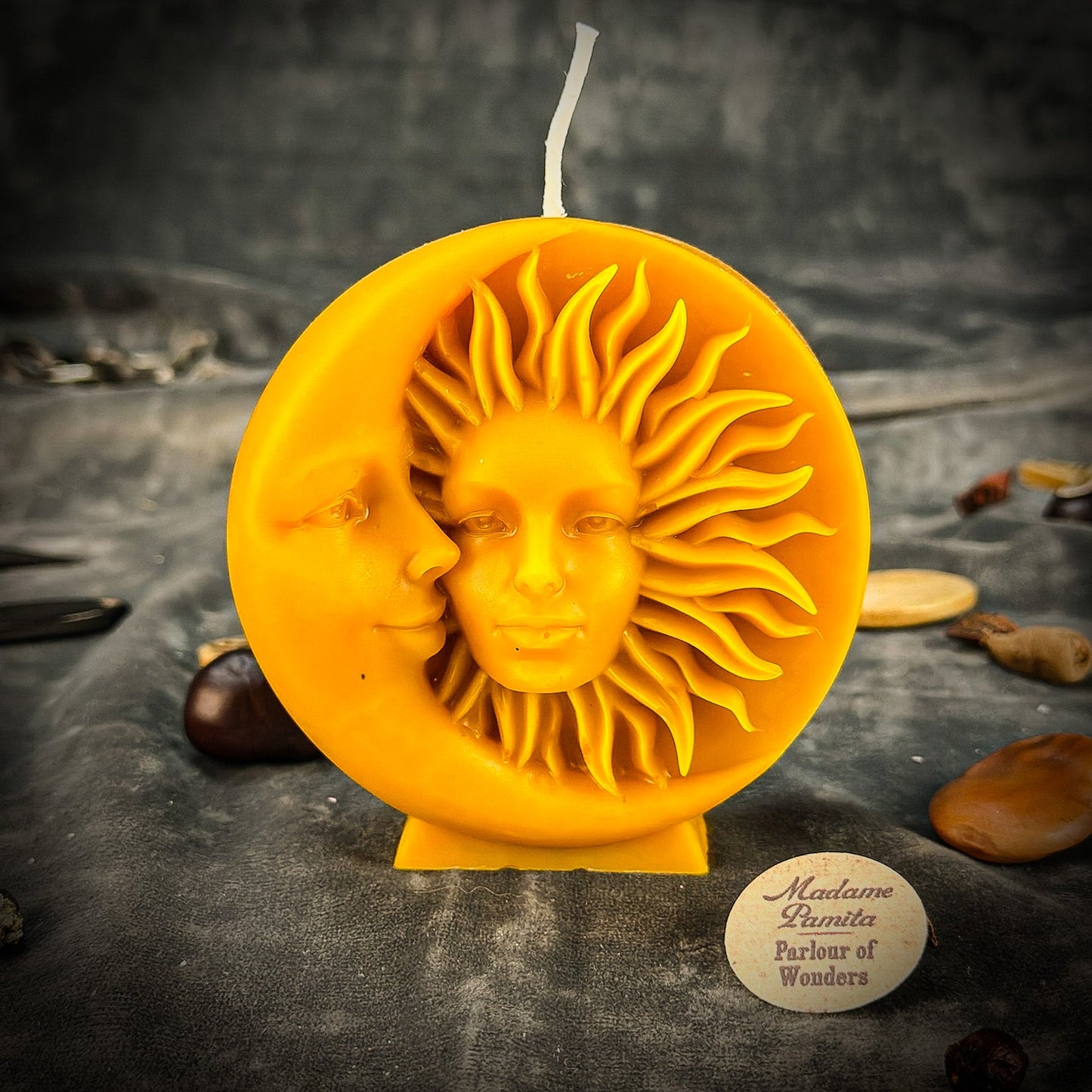 Beeswax Equinox and Solstice Spell Candle - Seasonal Magic & Balance