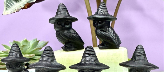 Natural Black Obsidian w Witch Hat Crystal Healing - Northern Magick Supplies