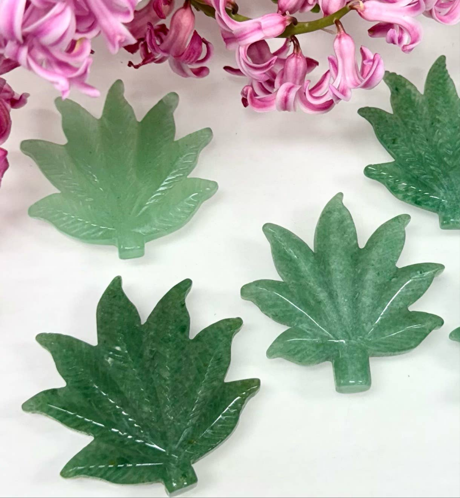 2” Natural Aventurine Pot Leaf for Healing - Northern Magick Supplies