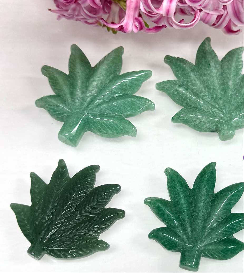 2” Natural Aventurine Pot Leaf for Healing - Northern Magick Supplies