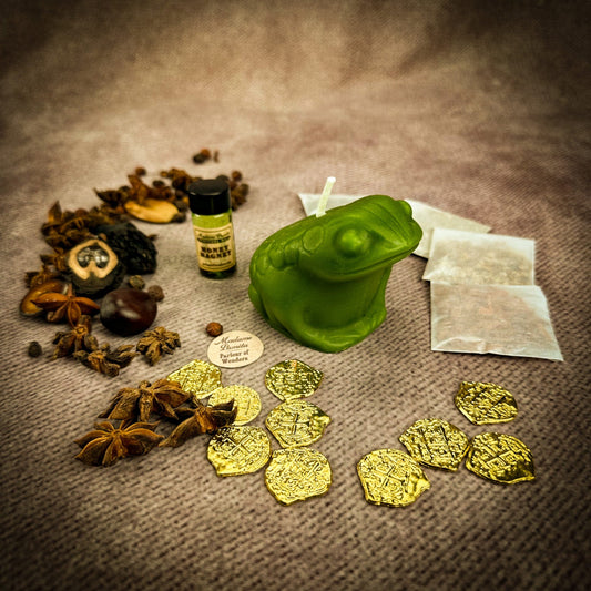 Lucky Money Frog Candle Spell Kit - Northern Magick Supplies