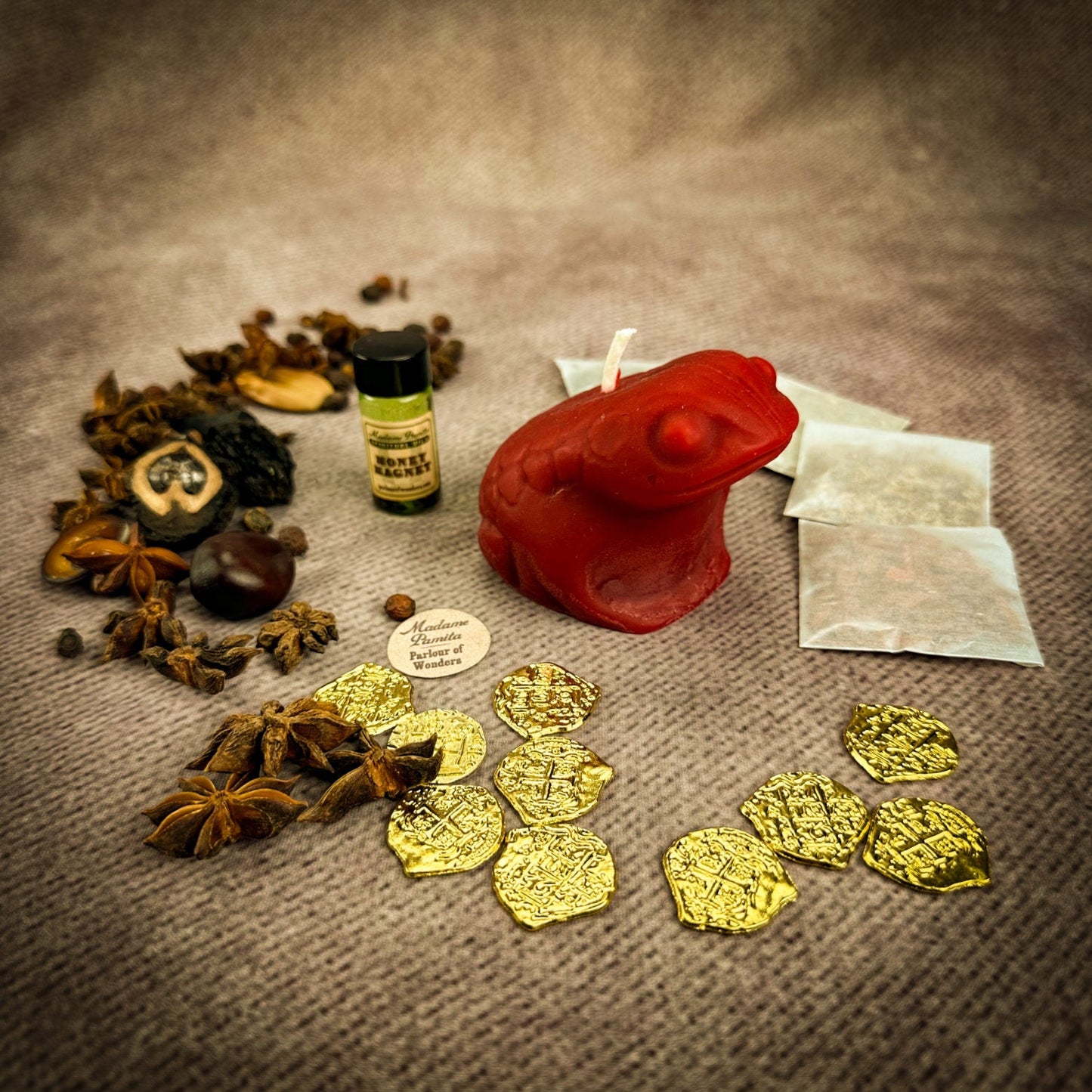 Lucky Money Frog Candle Spell Kit - Northern Magick Supplies