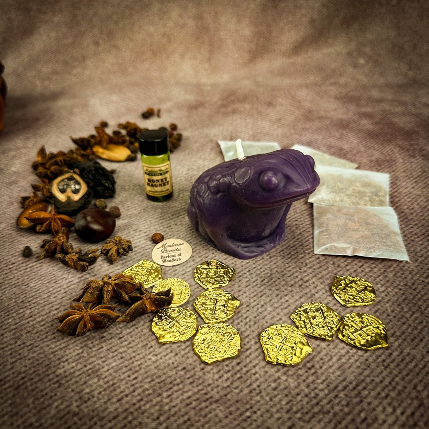 Lucky Money Frog Candle Spell Kit - Northern Magick Supplies