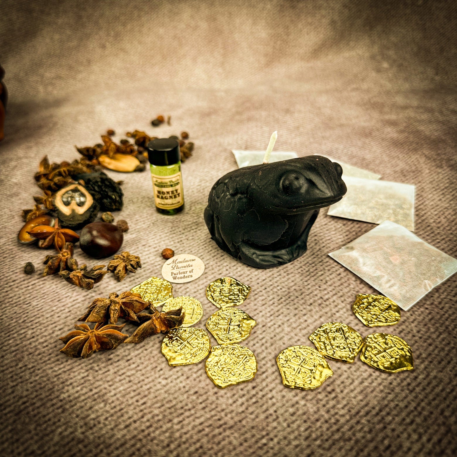 Lucky Money Frog Candle Spell Kit - Northern Magick Supplies