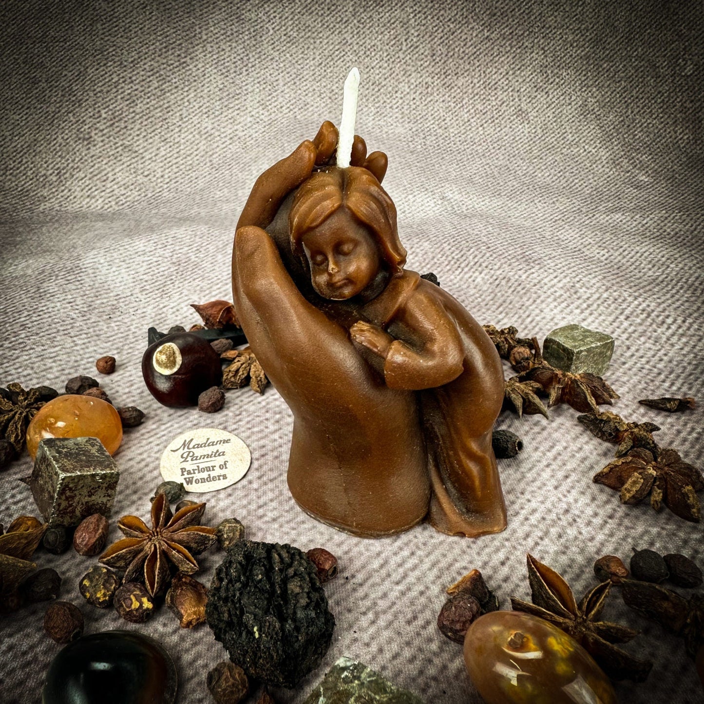Beeswax Mother and Child Spell Candle - Protection, Fertility & Family Blessing - Northern Magick Supplies