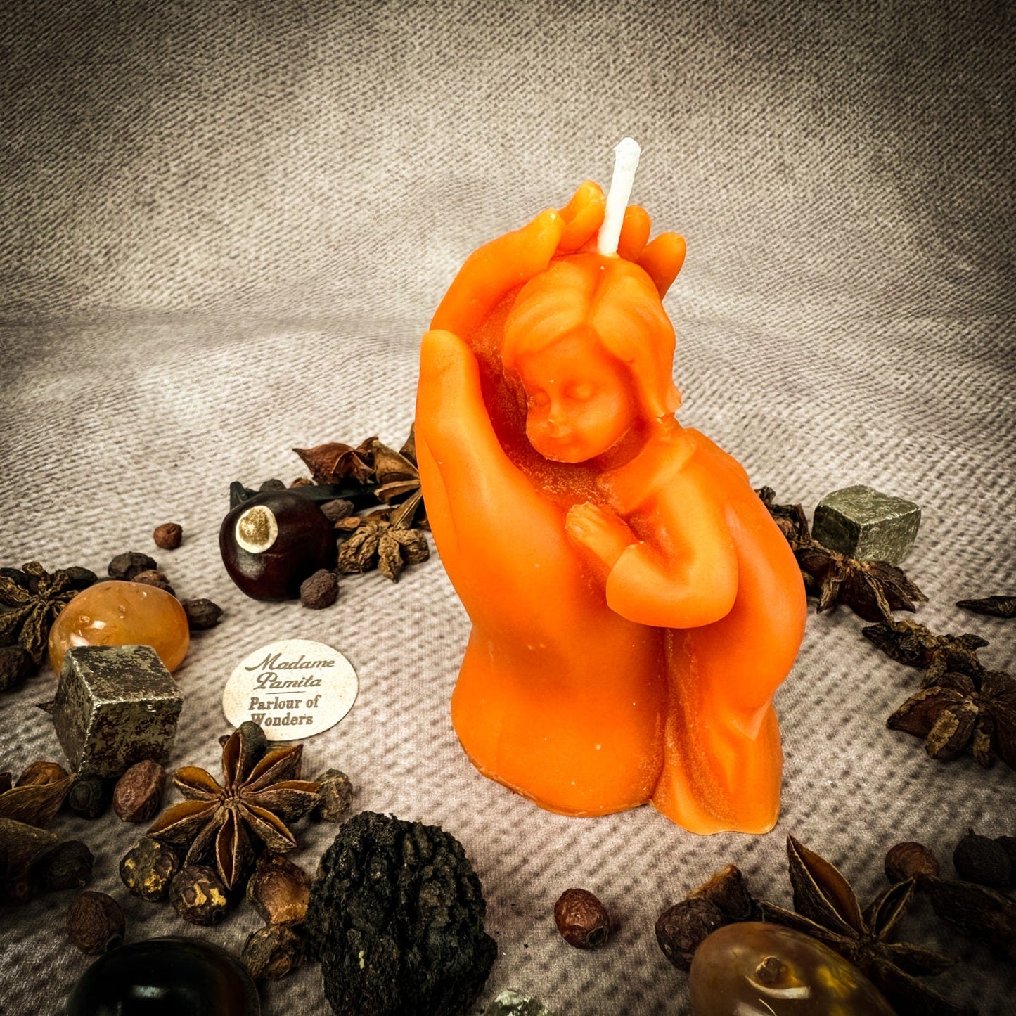 Beeswax Mother and Child Spell Candle - Protection, Fertility & Family Blessing - Northern Magick Supplies