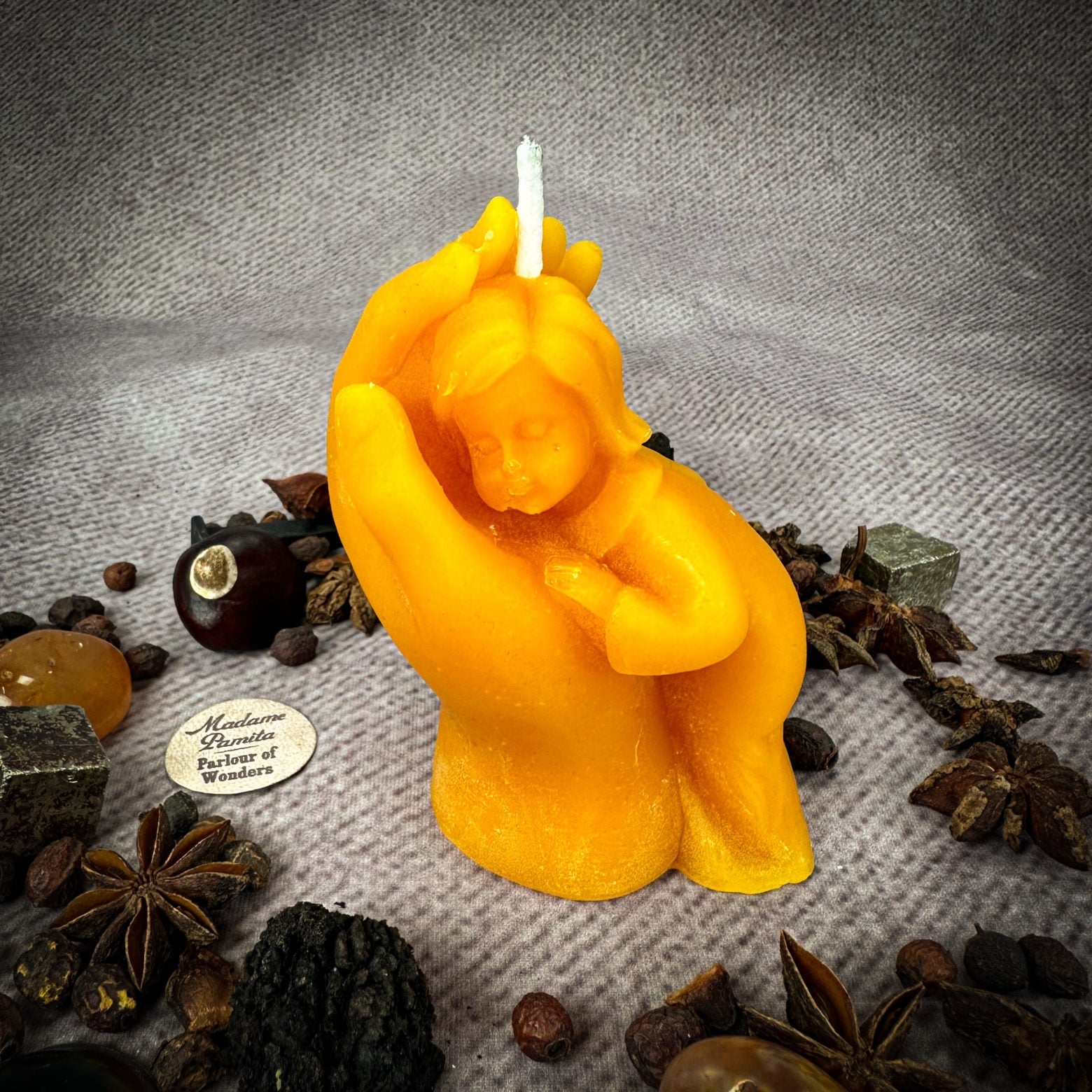 Beeswax Mother and Child Spell Candle - Protection, Fertility & Family Blessing - Northern Magick Supplies