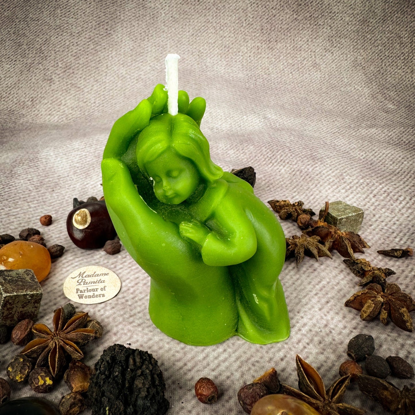 Beeswax Mother and Child Spell Candle - Protection, Fertility & Family Blessing - Northern Magick Supplies