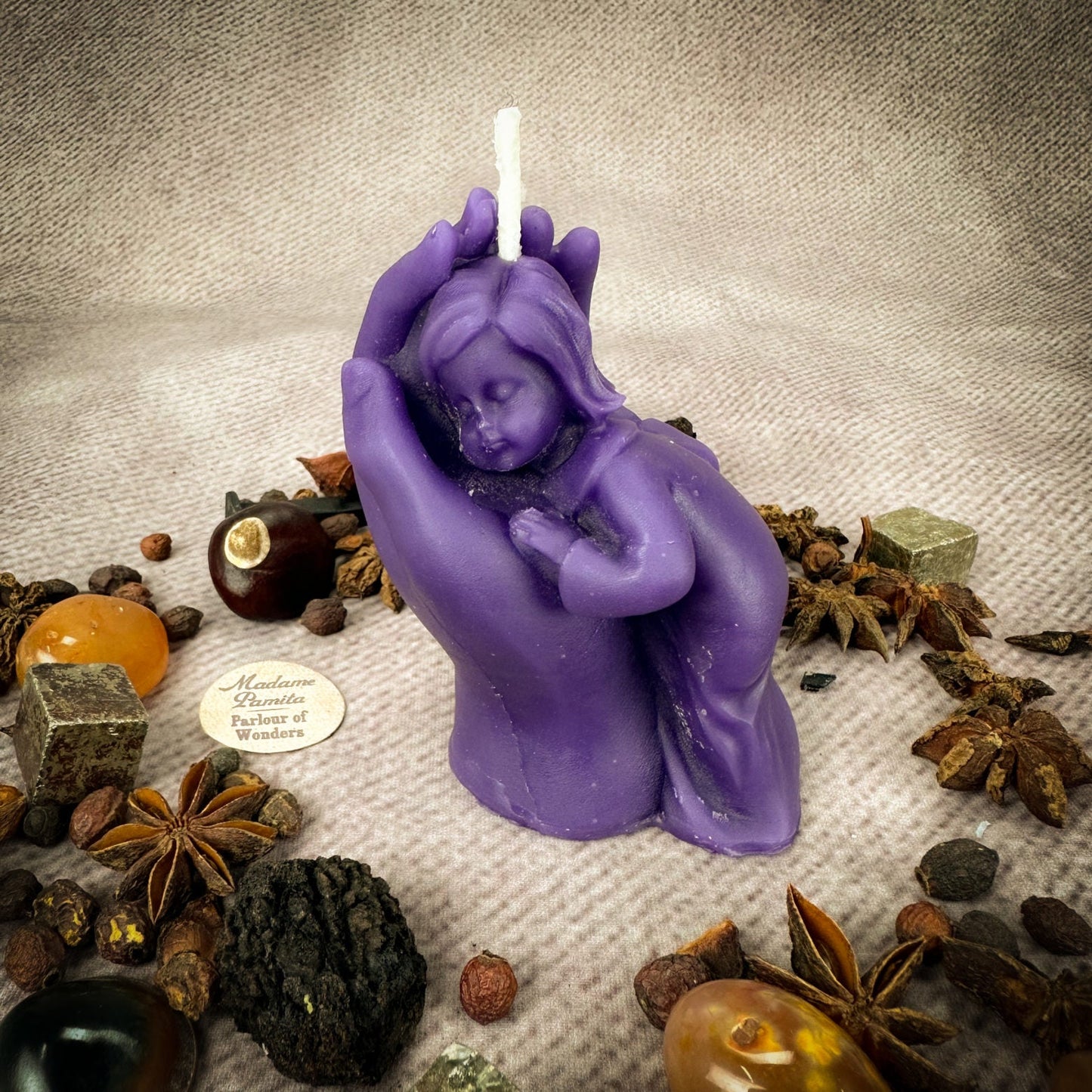 Beeswax Mother and Child Spell Candle - Protection, Fertility & Family Blessing - Northern Magick Supplies