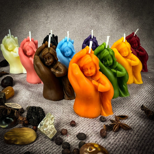 Beeswax Mother and Child Spell Candle - Northern Magick Supplies