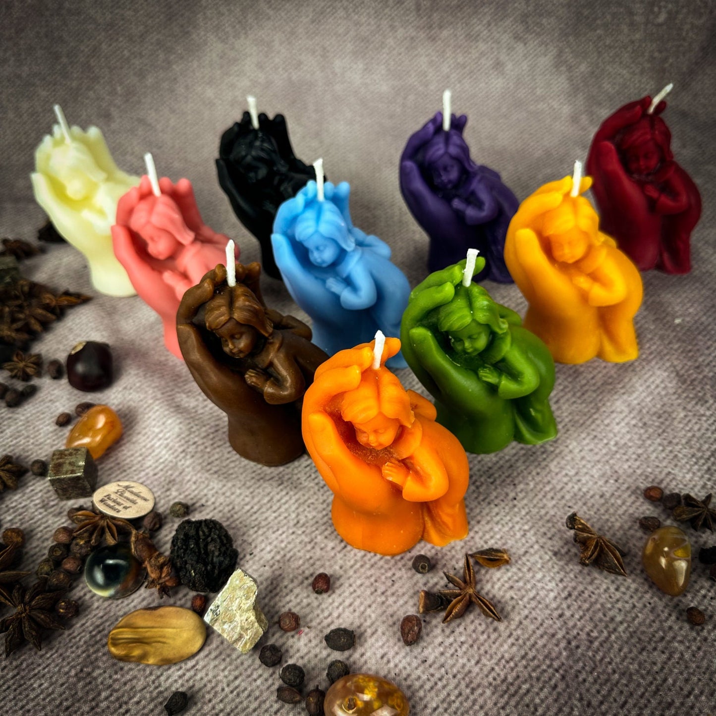 Beeswax Mother and Child Spell Candle - Northern Magick Supplies